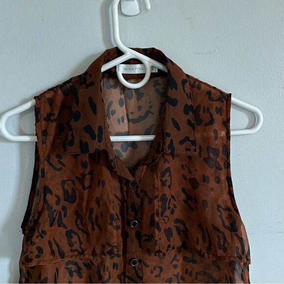 MINKPINK sheer animal print tank | Sz XS - Picture 2 of 4